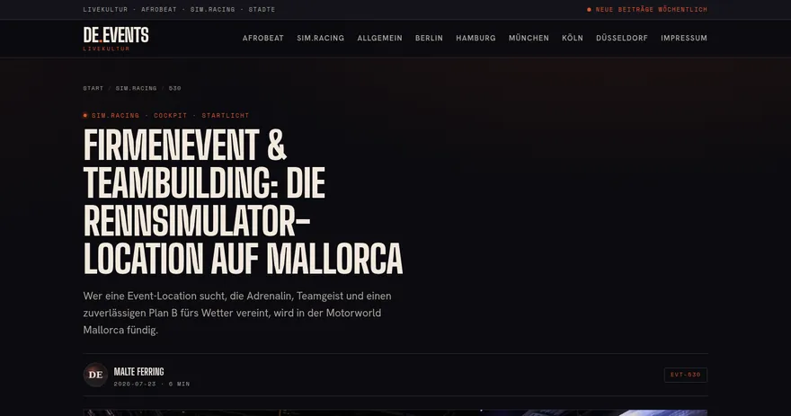 Aufnahme der ver&ouml;ffentlichten Seite auf de.events