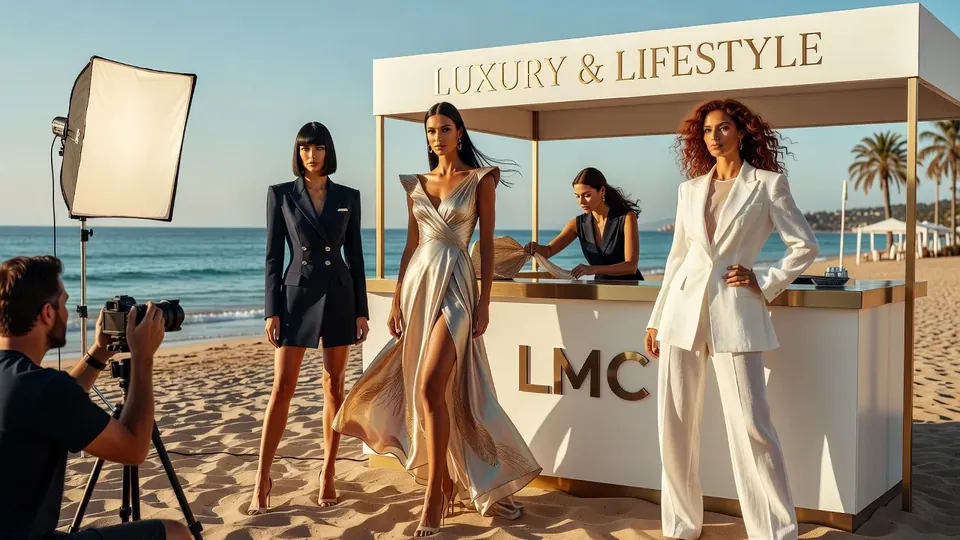 Redaktionelle Produktion des Clubs bei einem Shooting am Strand