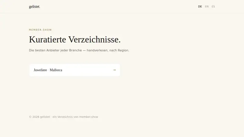 Startseite von gelistet
