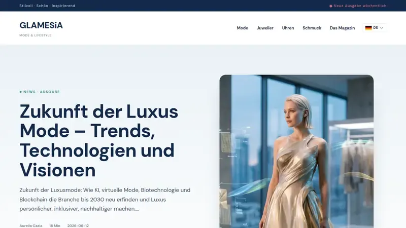 Startseite von Glamesia Deutschland