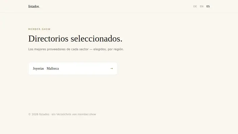 Startseite von listados