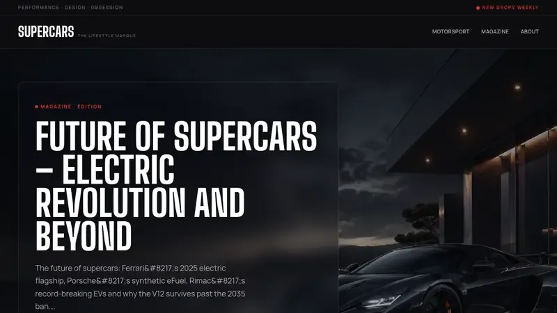 Startseite von Supercars.Lifestyle