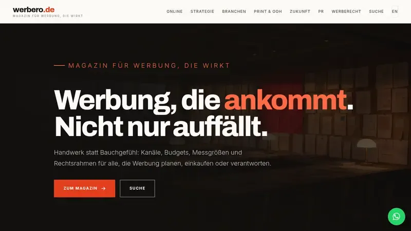 Startseite von werbero